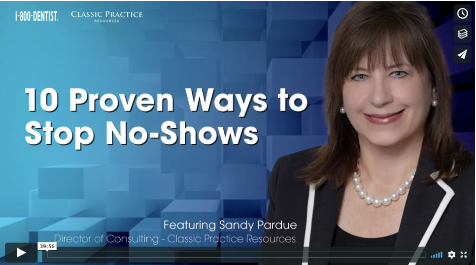 Sandy Pardue headshot and webinar information - 10 Proven Ways to Stop Patient No-Shows.